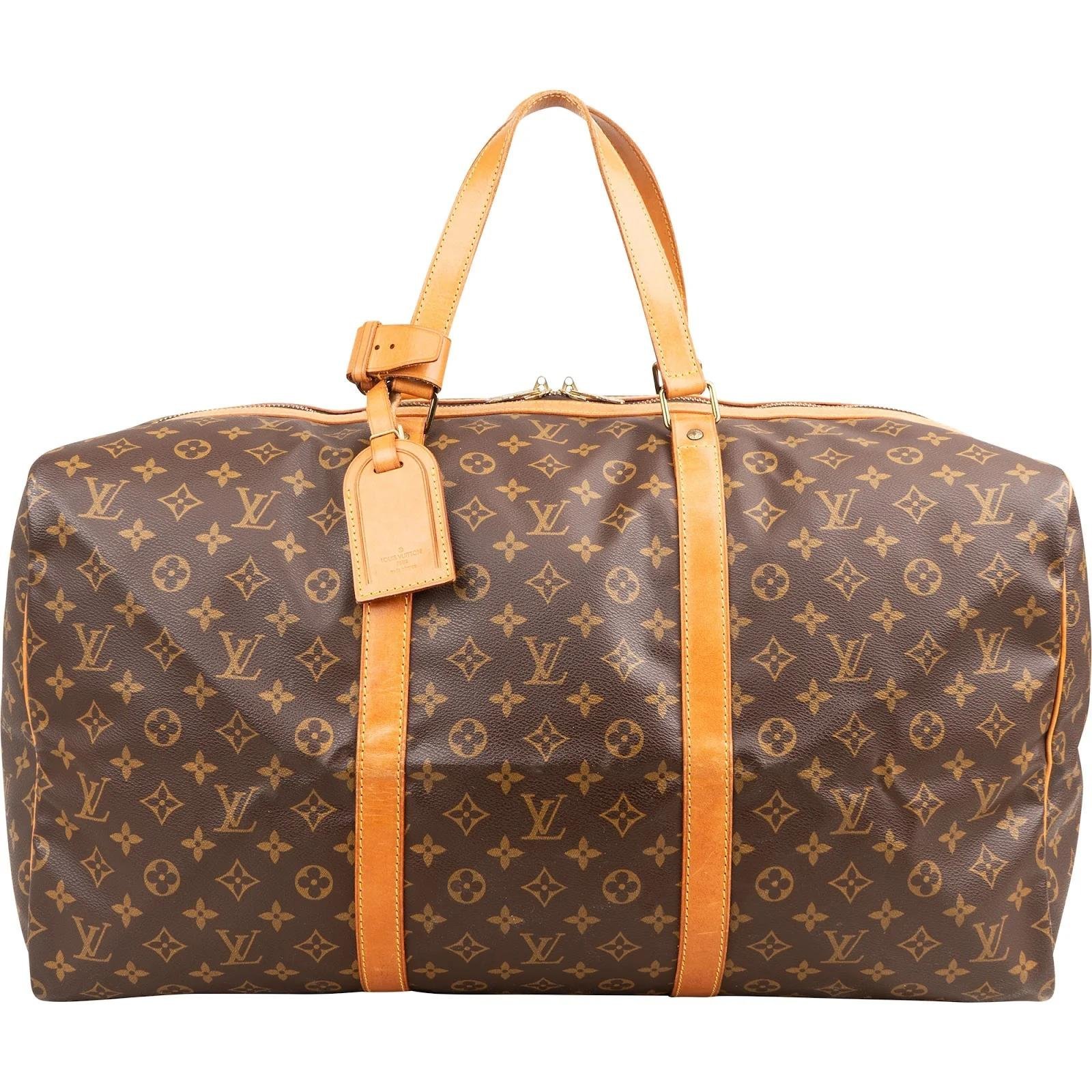 Sac souple leather travel bag