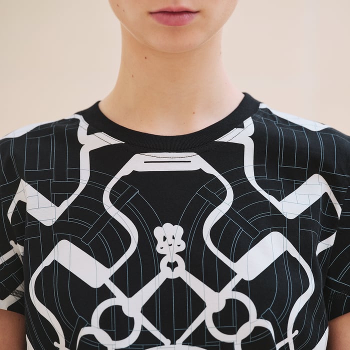 Noir T-shirt Droit Imprimé « mors À Jouets Détouré Tatoo »