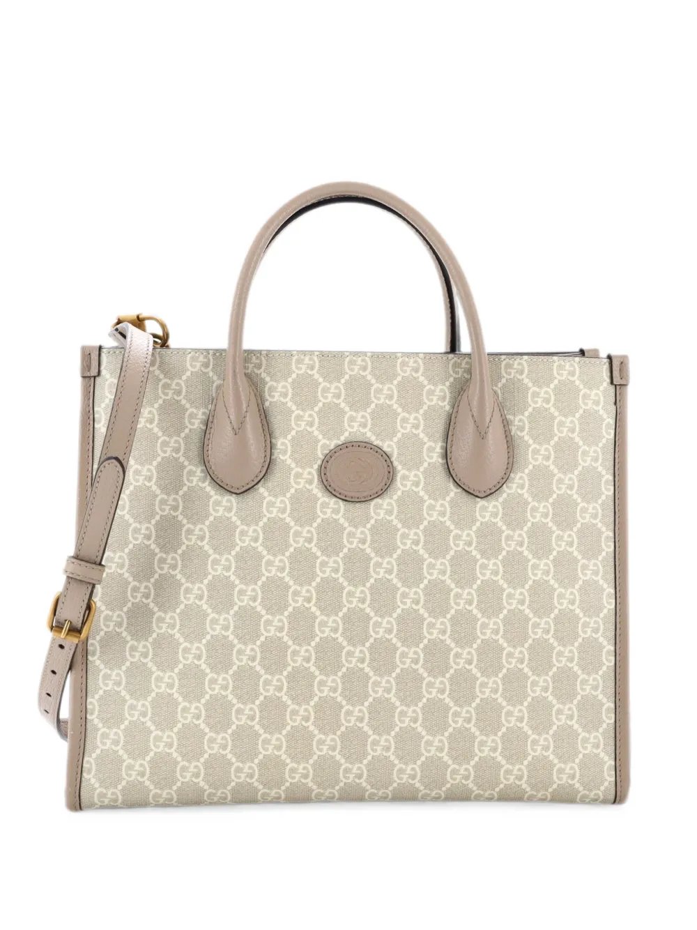 Interlocking G Tote GG Coated Canvas and Leather Small satchel