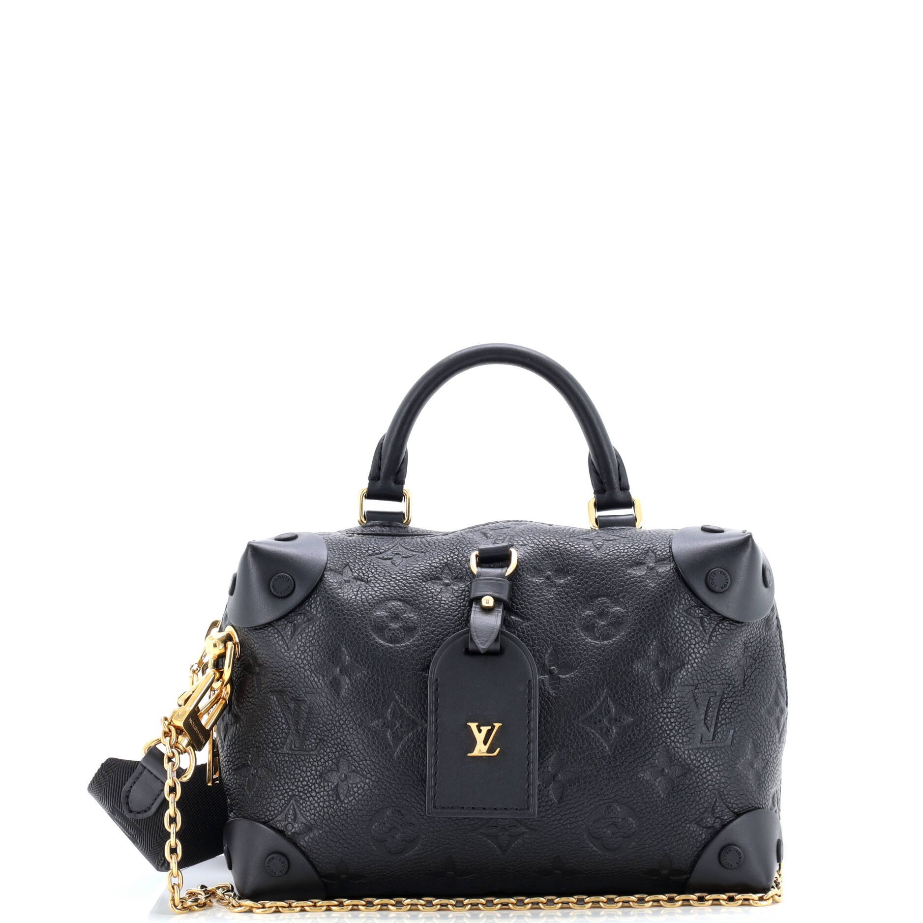 Louis Vuitton Petite Malle Souple Handbag Monogram Empreinte Leather