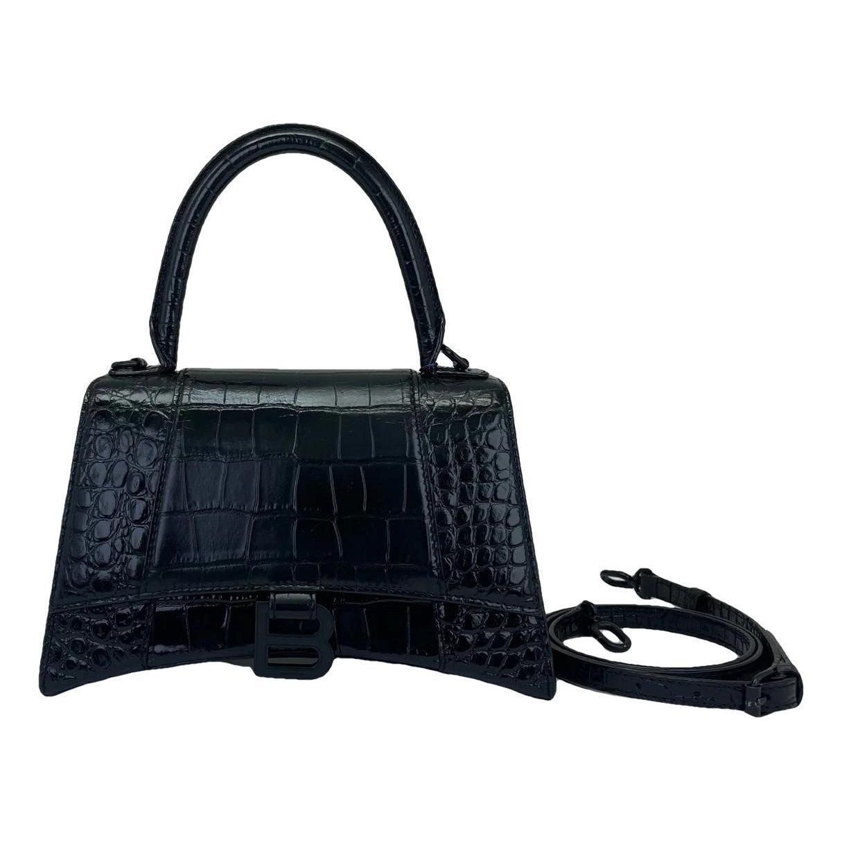 Hourglass leather crossbody bag