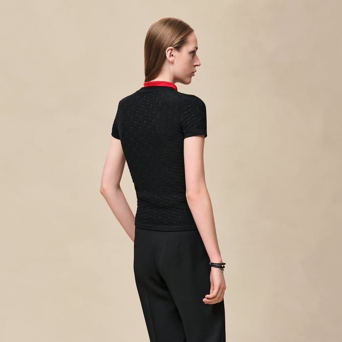 Noir "Medor" Short-sleeve Sweater