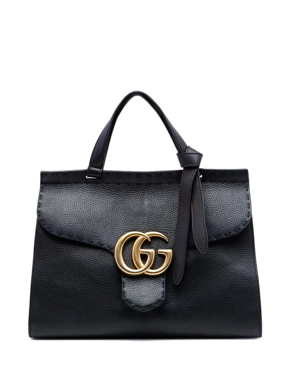 2016-2026 Small GG Marmont Grained Calfskin Top Handle satchel