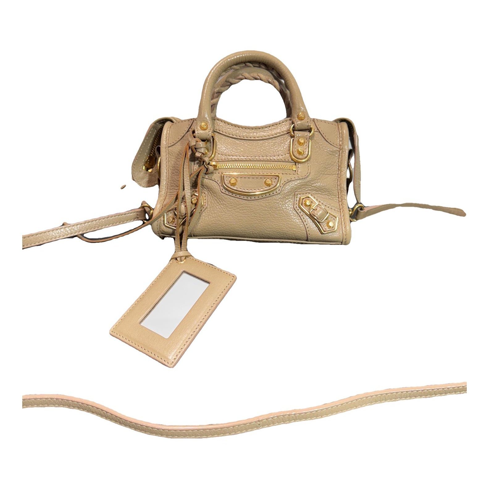 City leather handbag