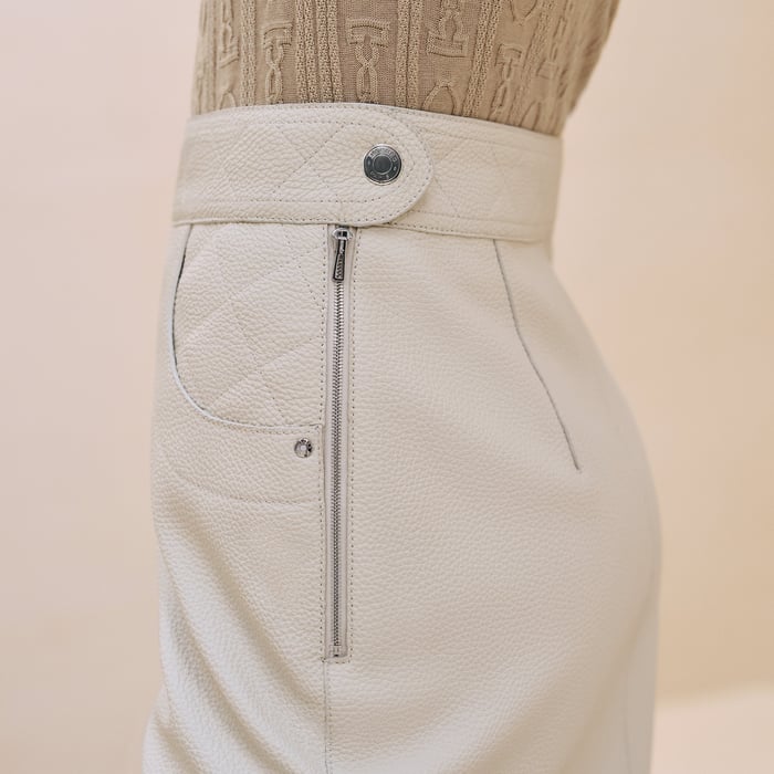 Blanc Camarguais Miniskirt With Quilted Detail