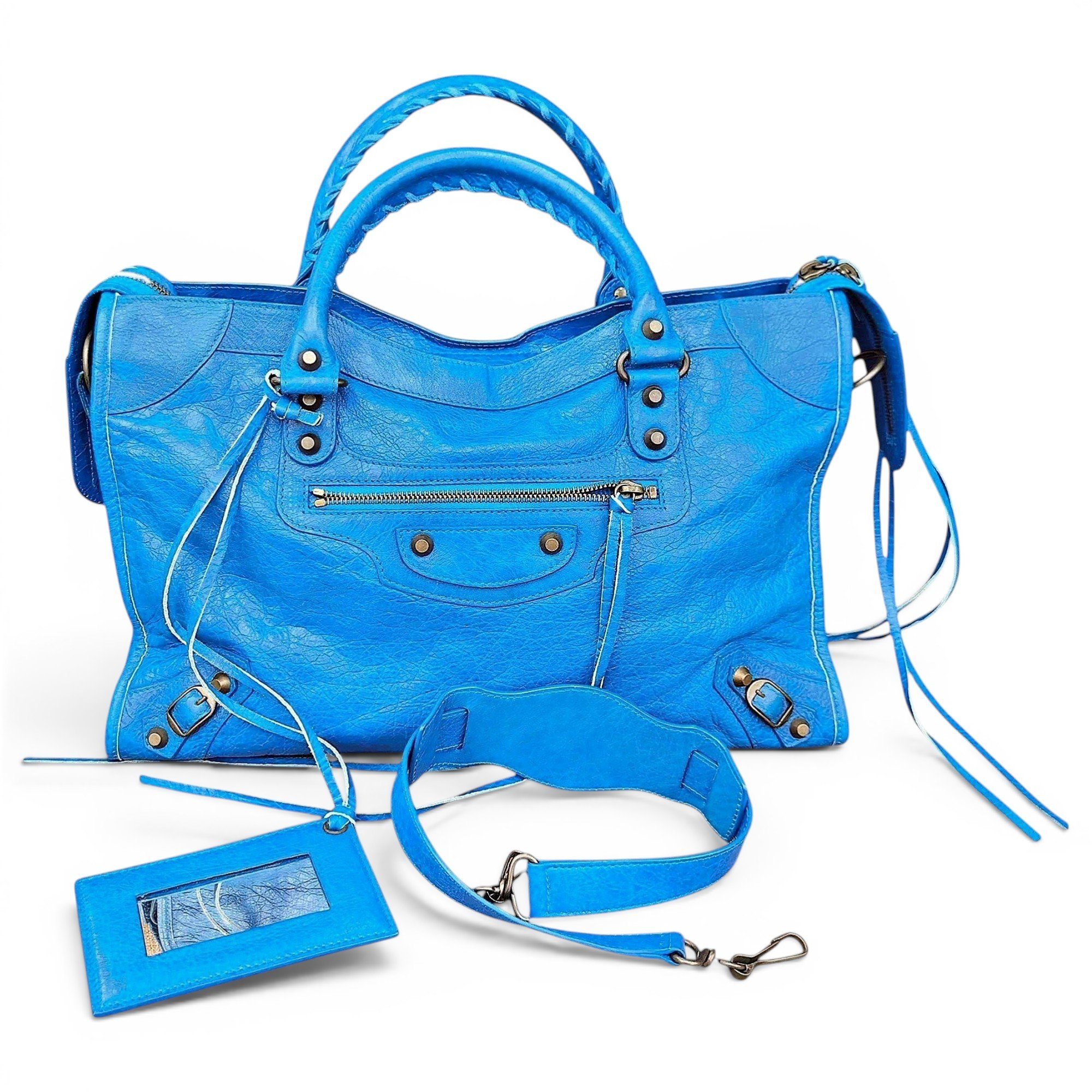 City leather handbag
