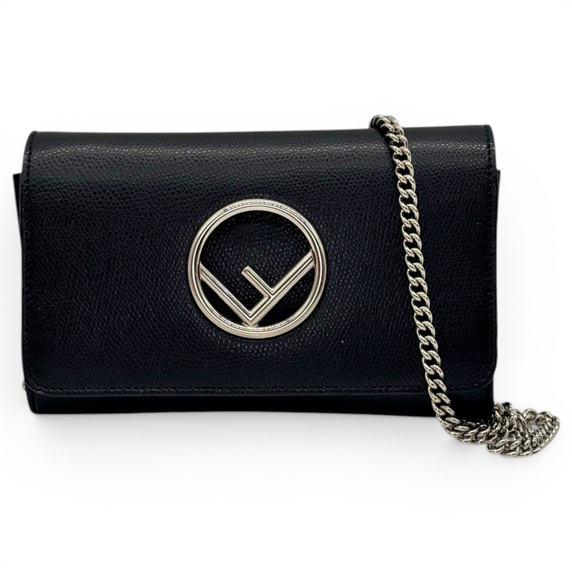 Kan I logo leather clutch bag