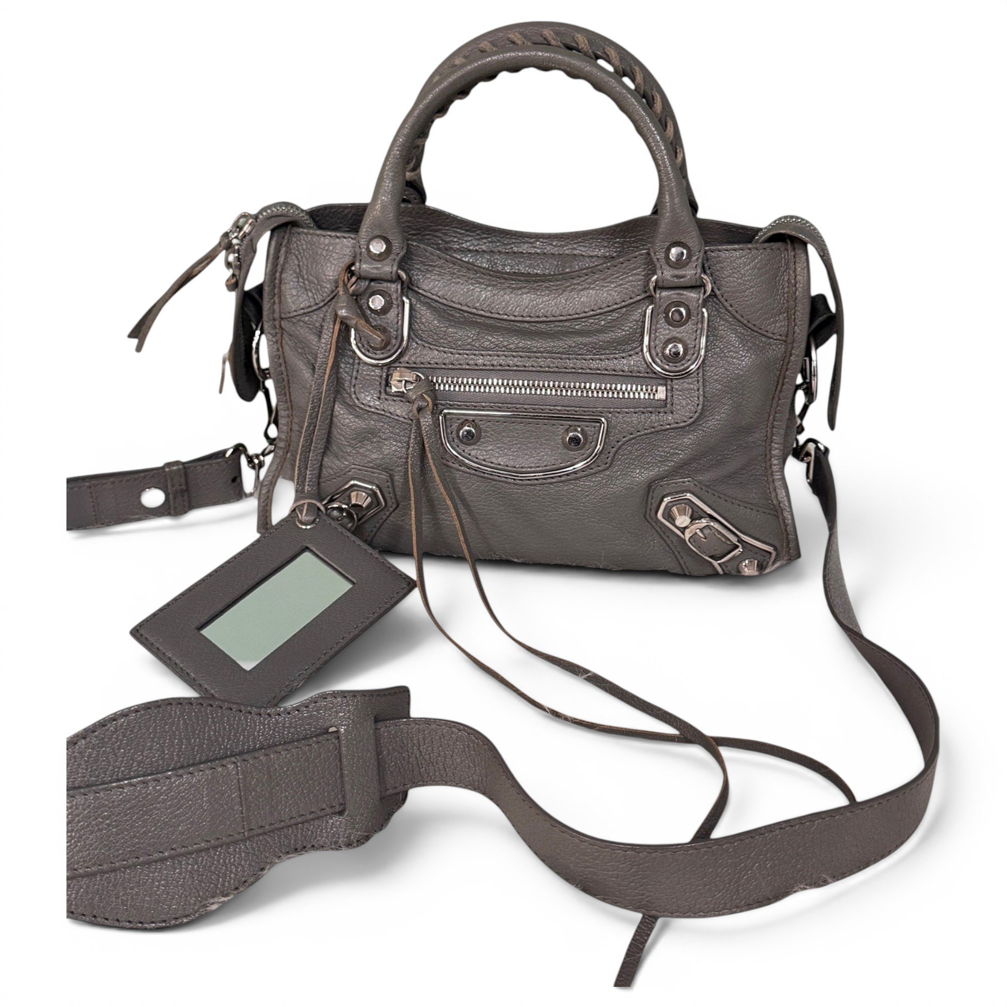 Classic Metalic leather handbag