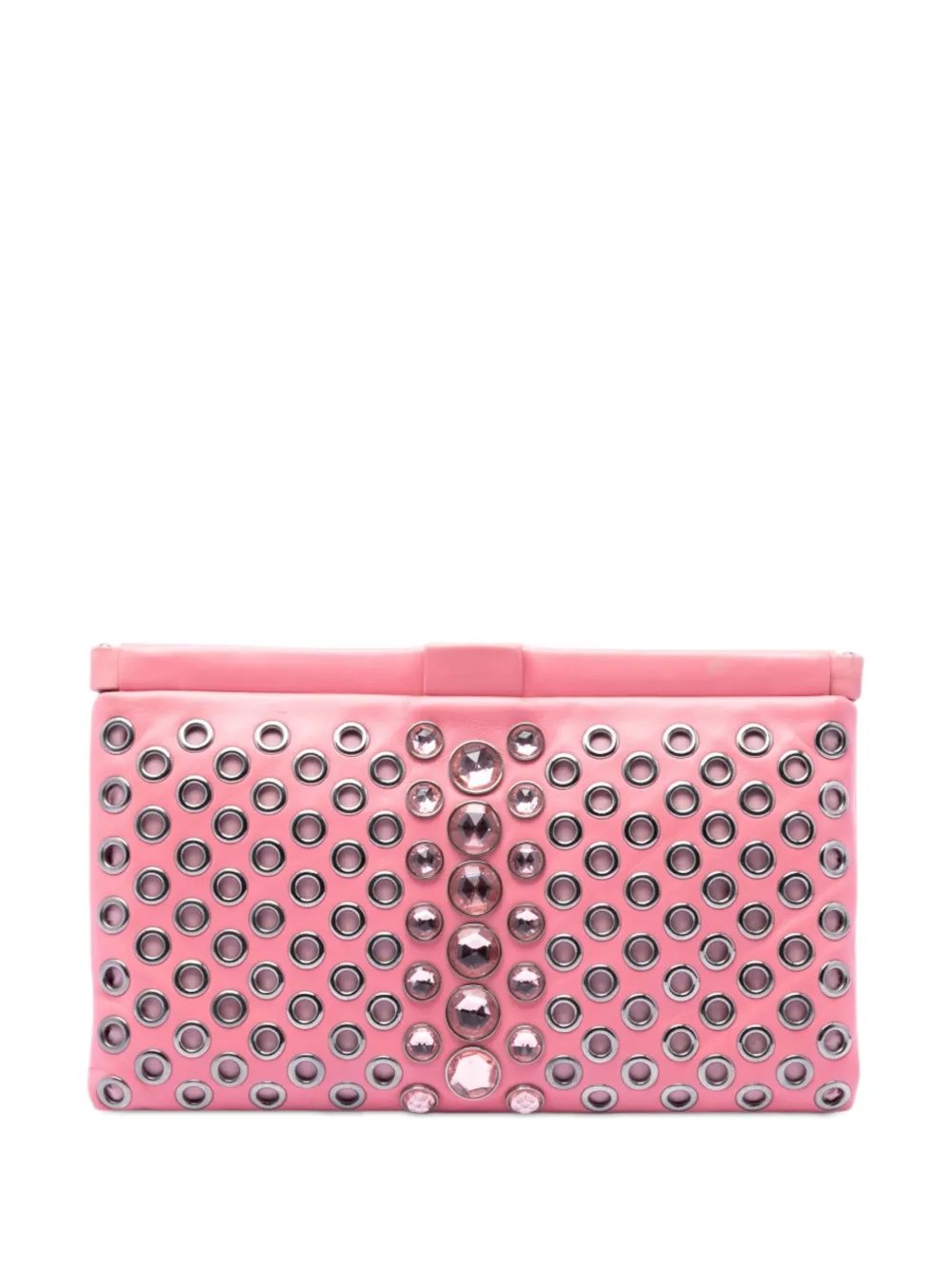 2010-2026 Nappa Grommet Crystal Embellished clutch bag