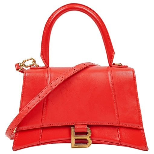 Hourglass leather handbag