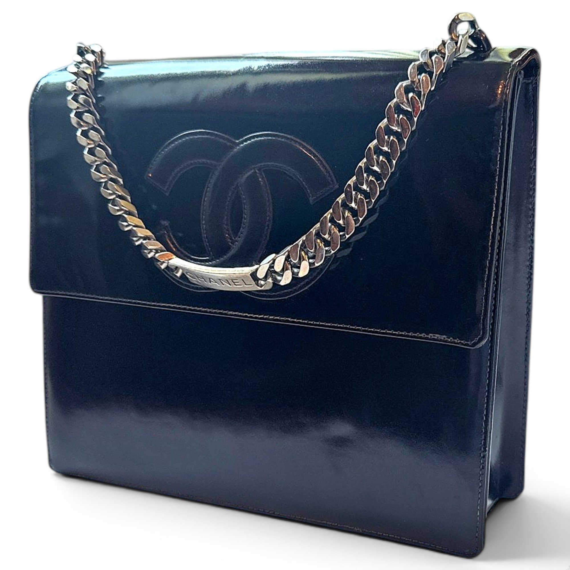 Patent leather handbag