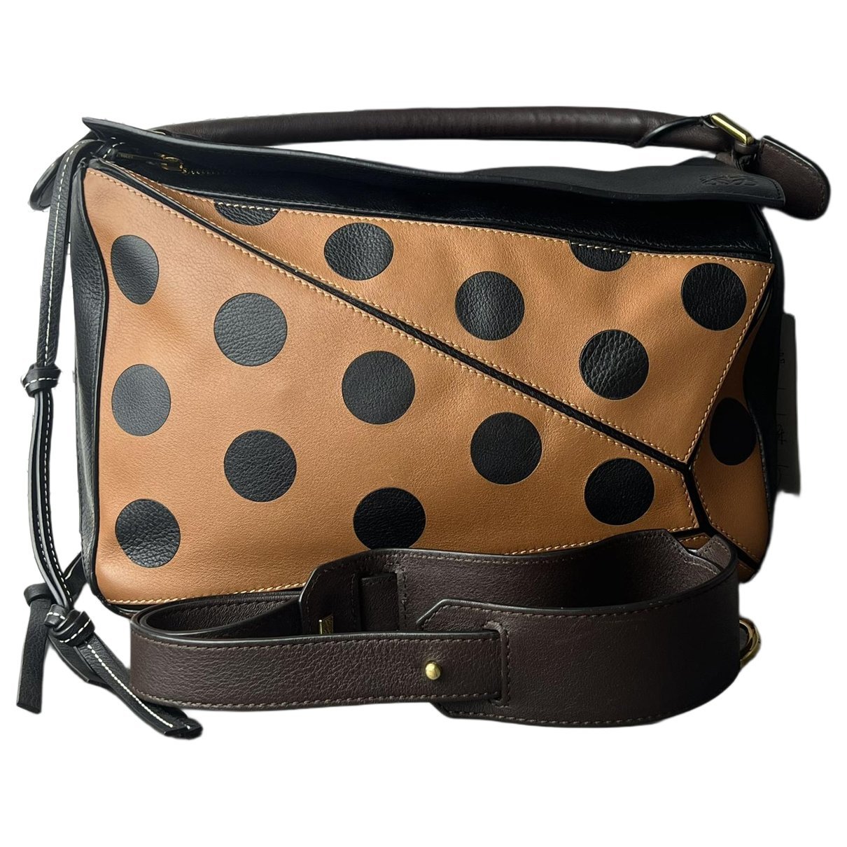 Puzzle leather handbag