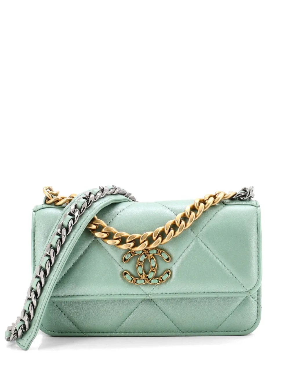 19 Flap Phone Holder with Chain Quilted Lambskin crossbody bag