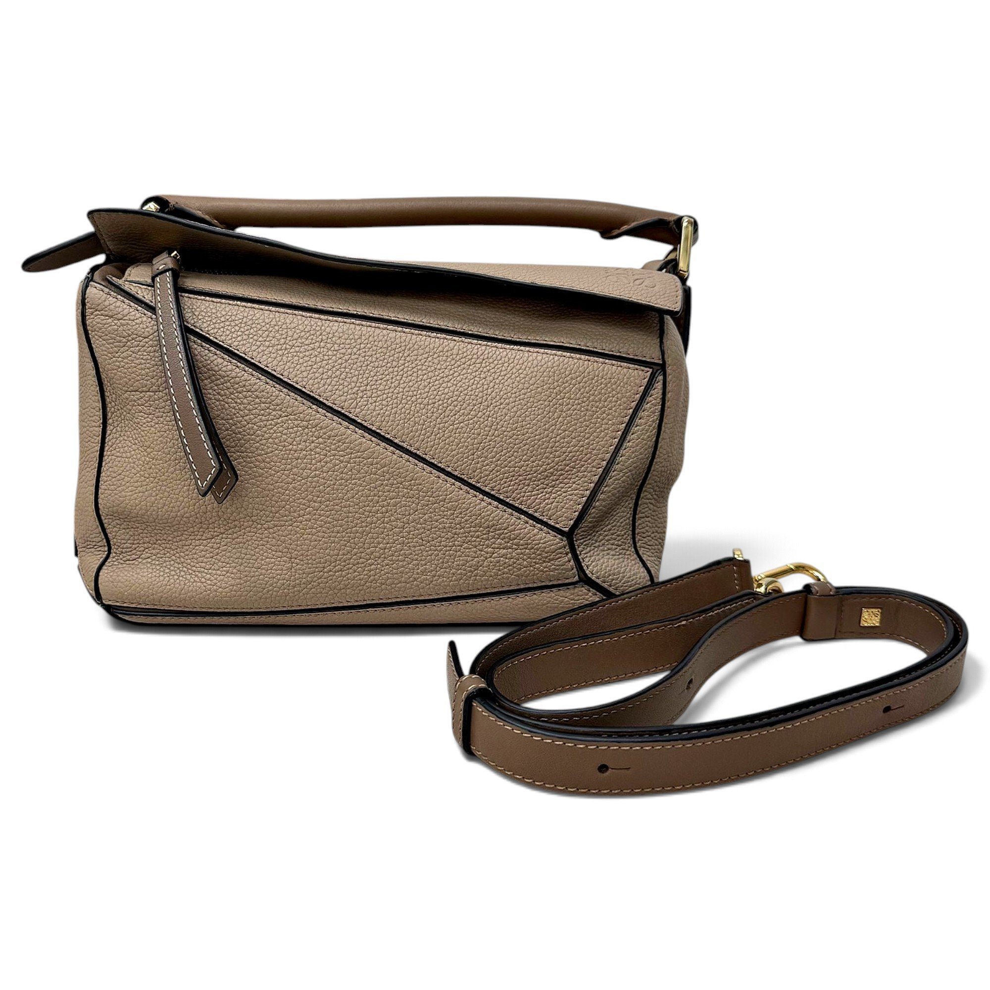 Puzzle leather handbag