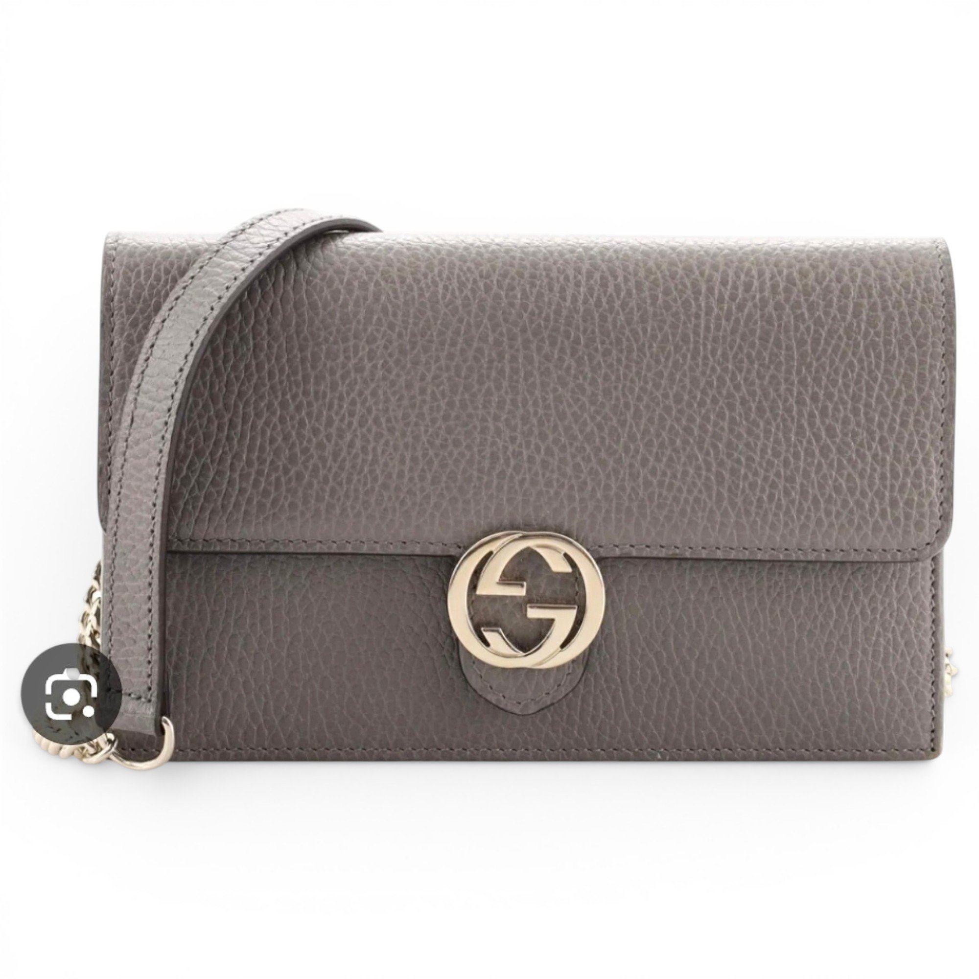 Interlocking leather handbag