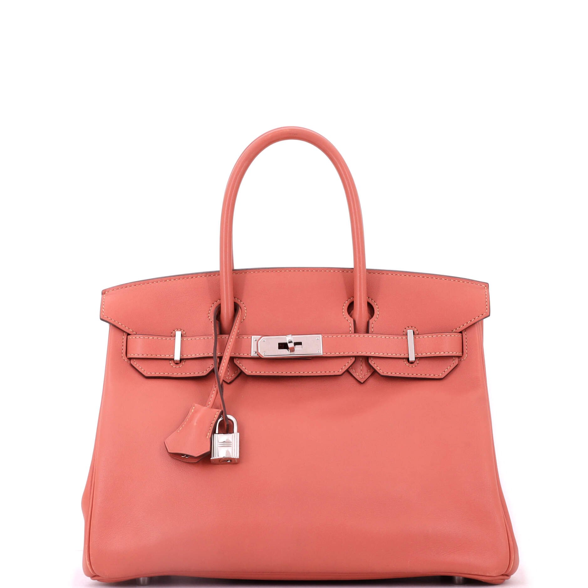 Hermes Birkin Handbag Blush Swift with Palladium Hardware 30