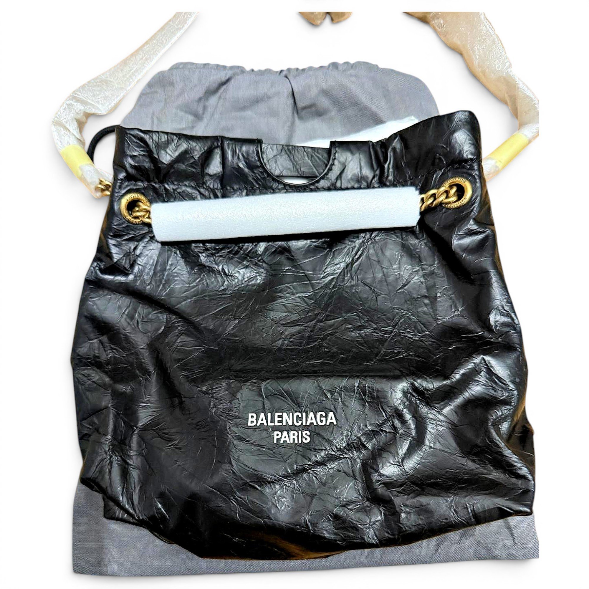Crush leather handbag