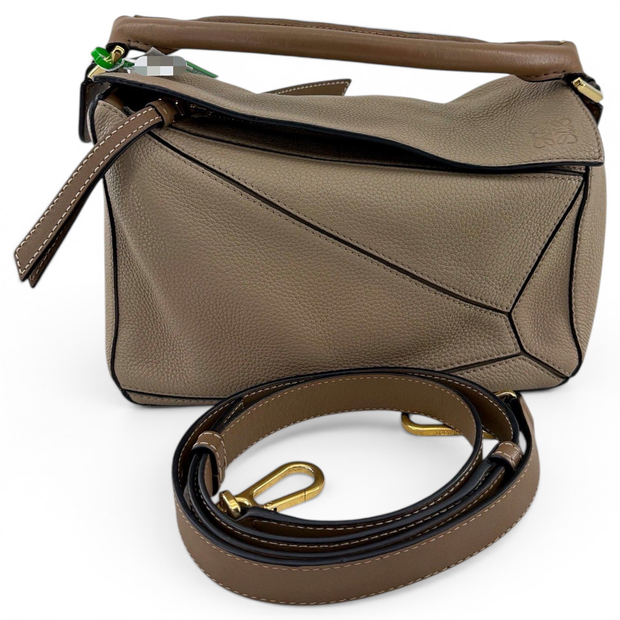 Puzzle leather handbag