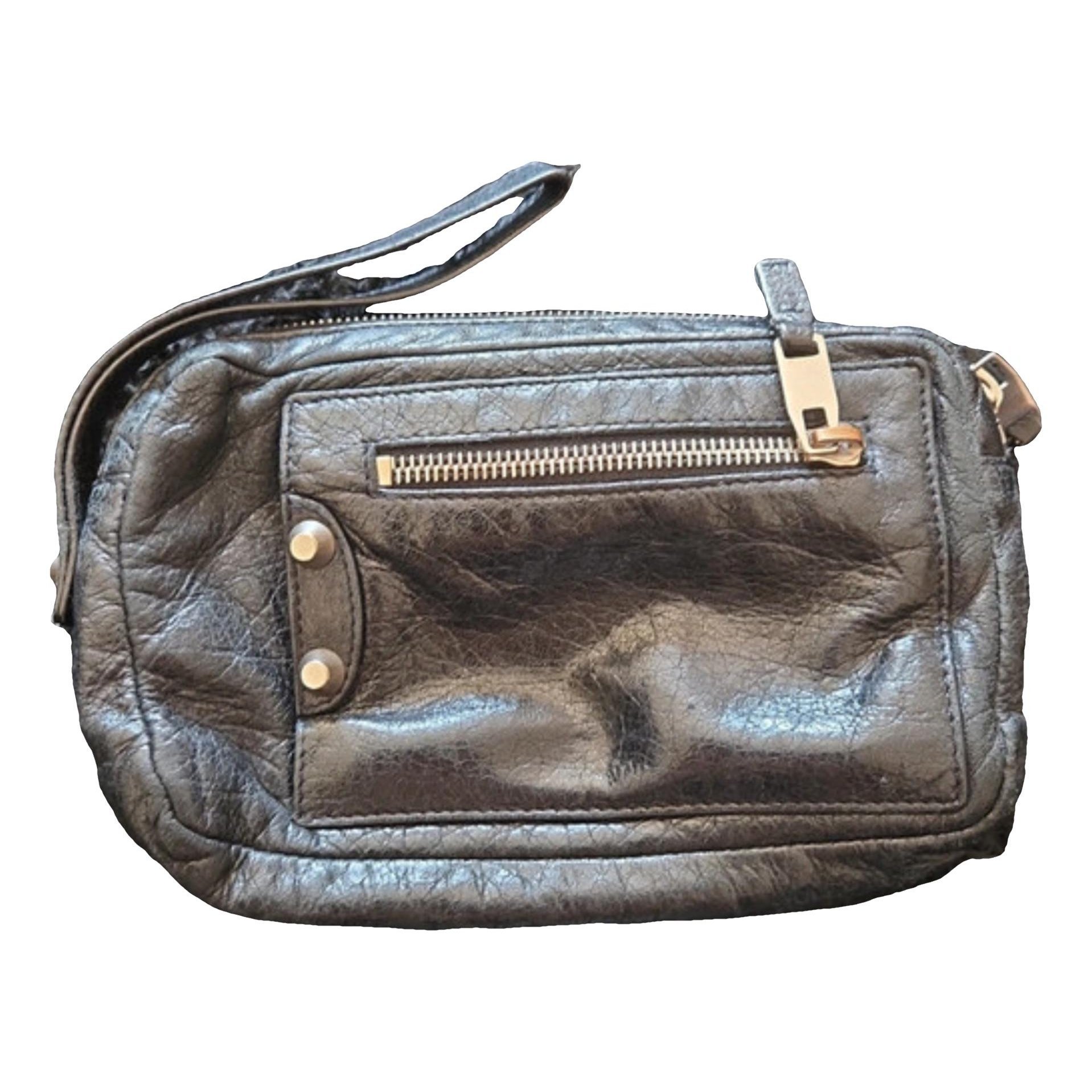 Leather clutch bag
