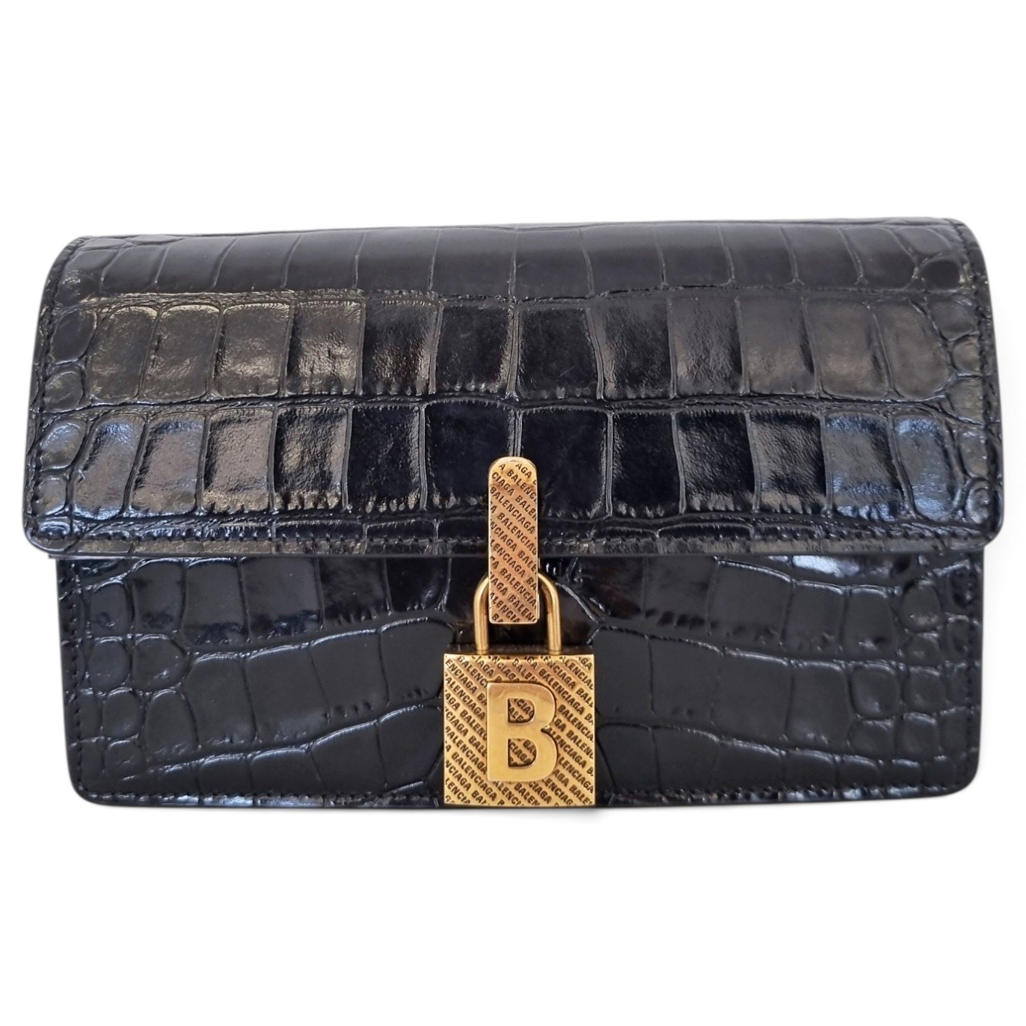 Padlock leather handbag