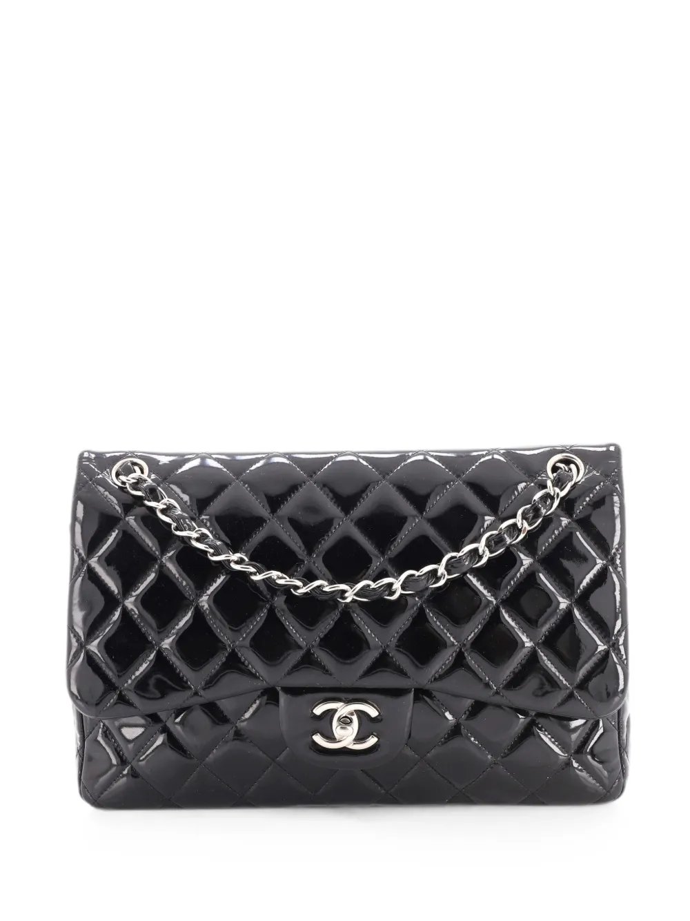 Classic Double Flap Bag Quilted Patent Jumbo shoulder bag