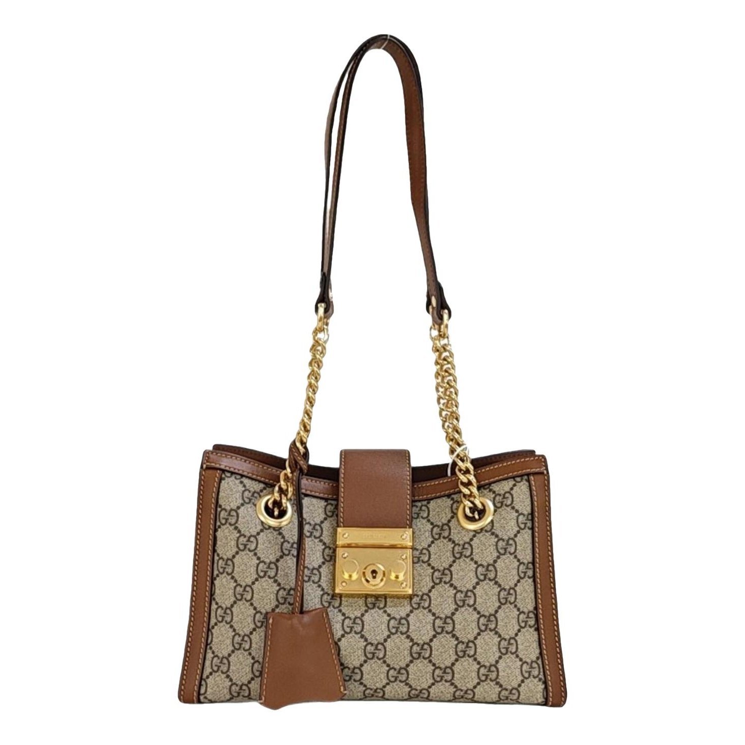 Padlock leather handbag
