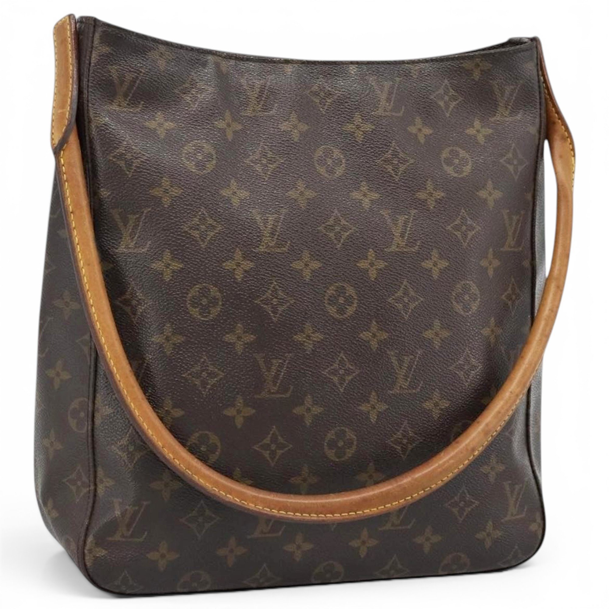 Looping leather handbag