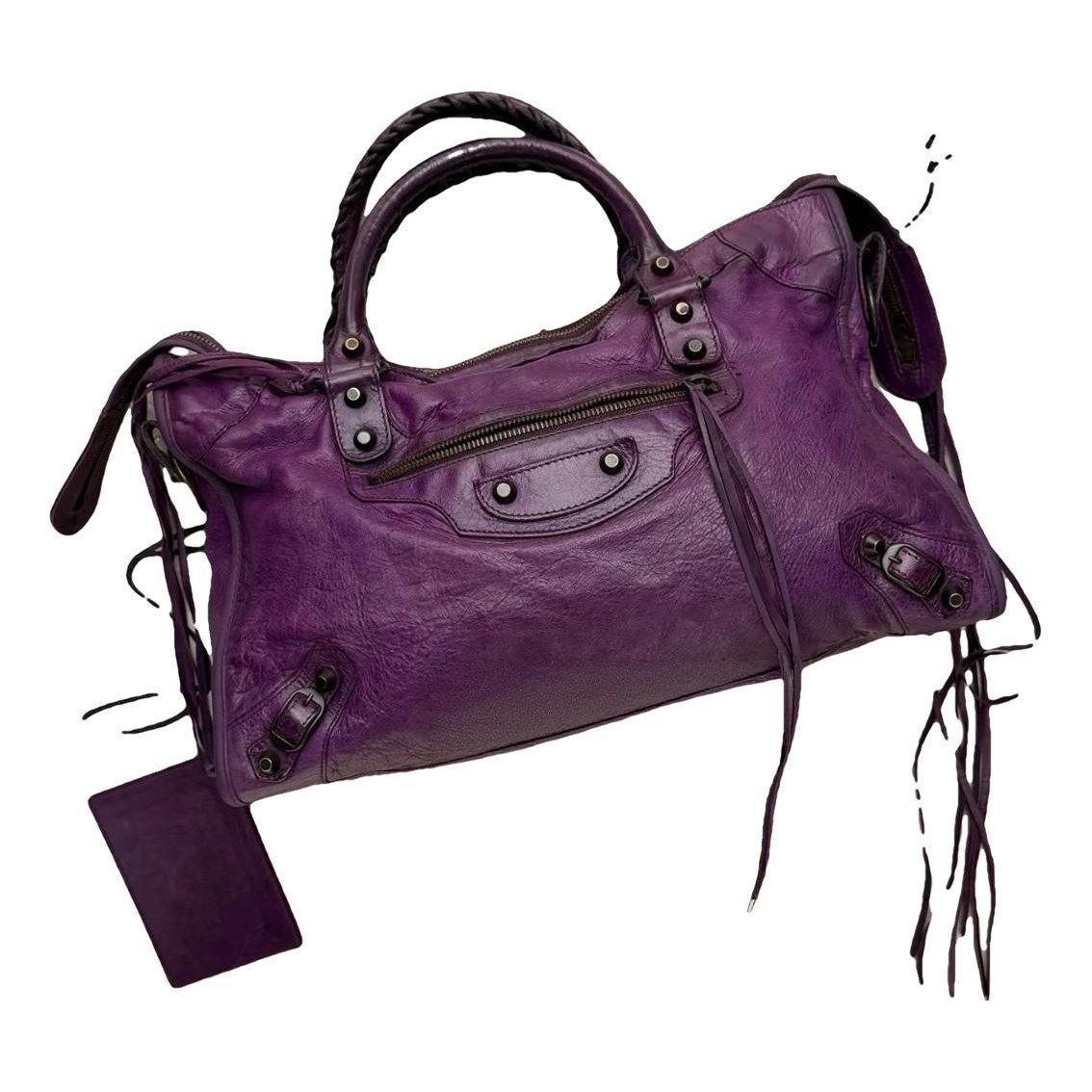 City leather handbag