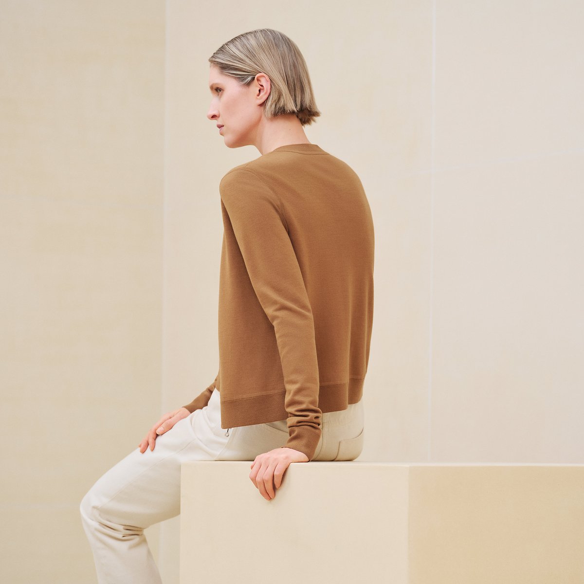 "H en Biais" long-sleeve cardigan