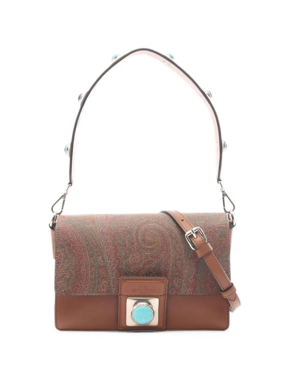Paisley stone-embellished shoulder bag