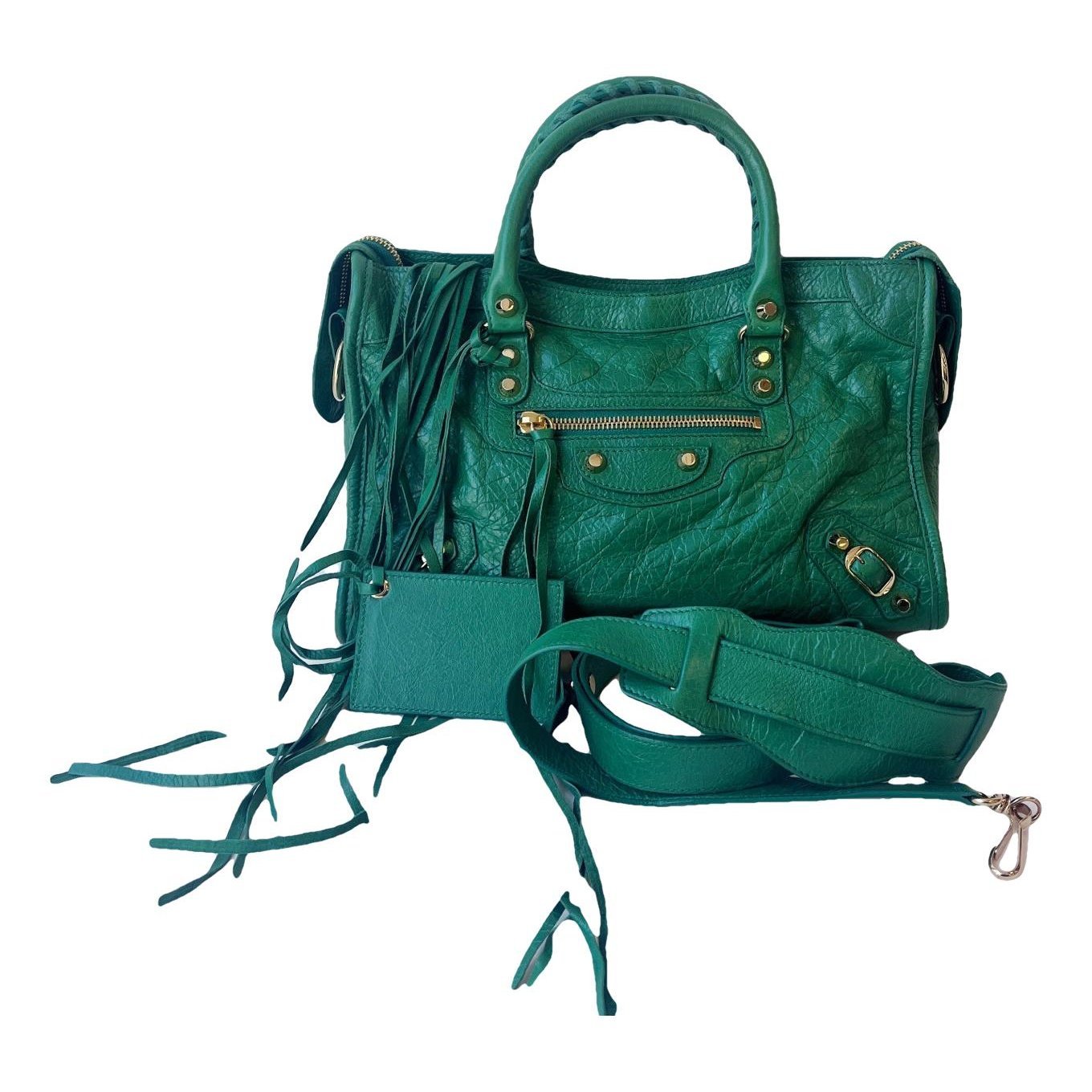 City leather handbag