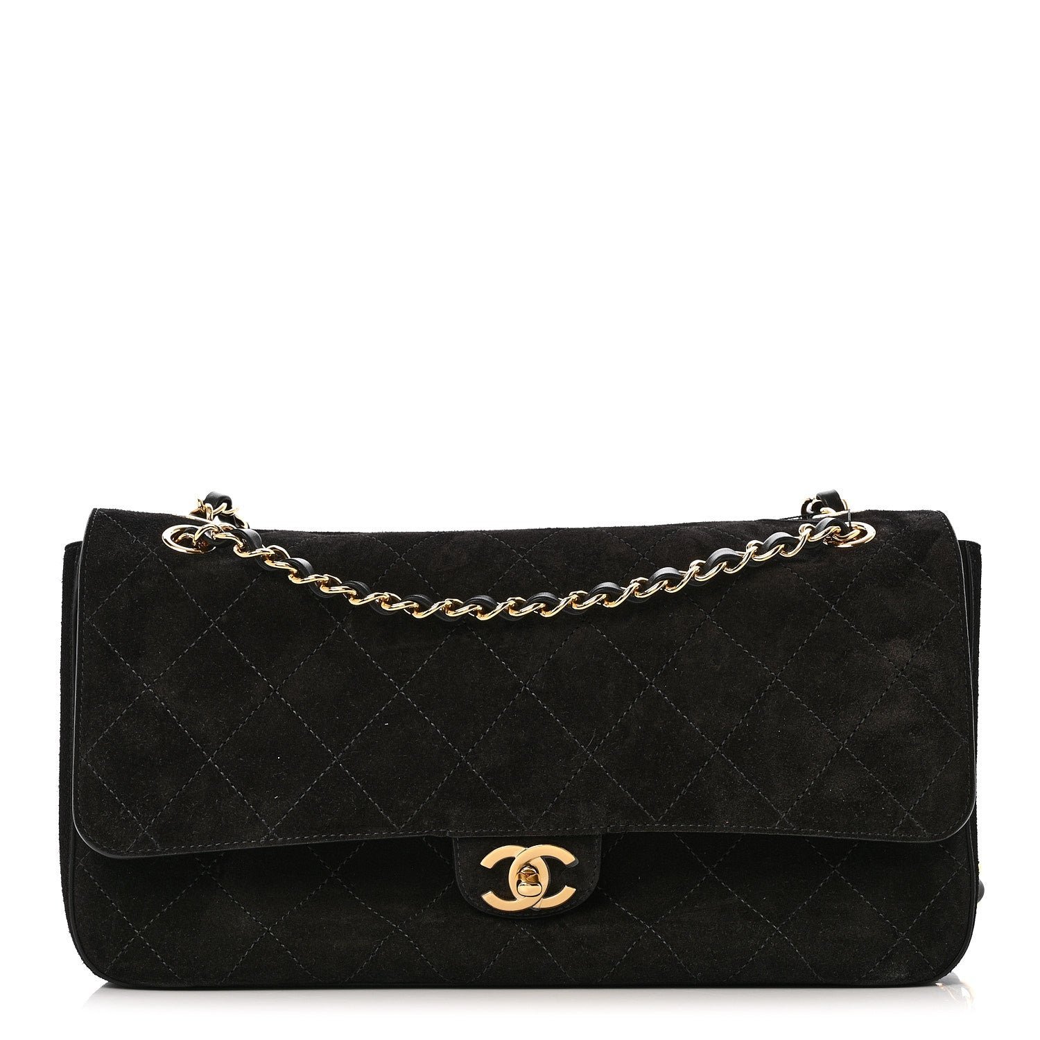 Chanel Suede Calfskin Small Souplissimo Maxi Flap Black