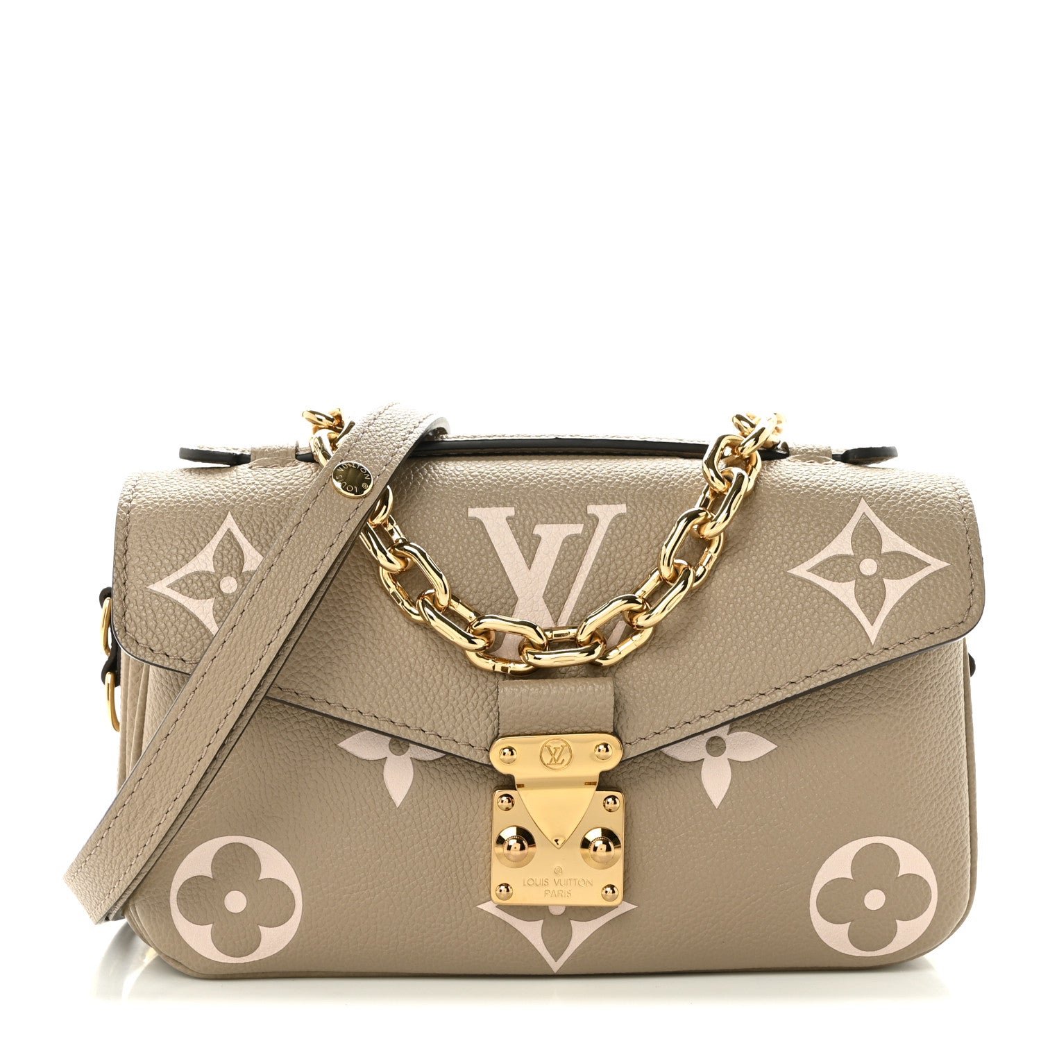 Louis Vuitton Empreinte Monogram Giant Pochette Metis East West Tourterelle Creme
