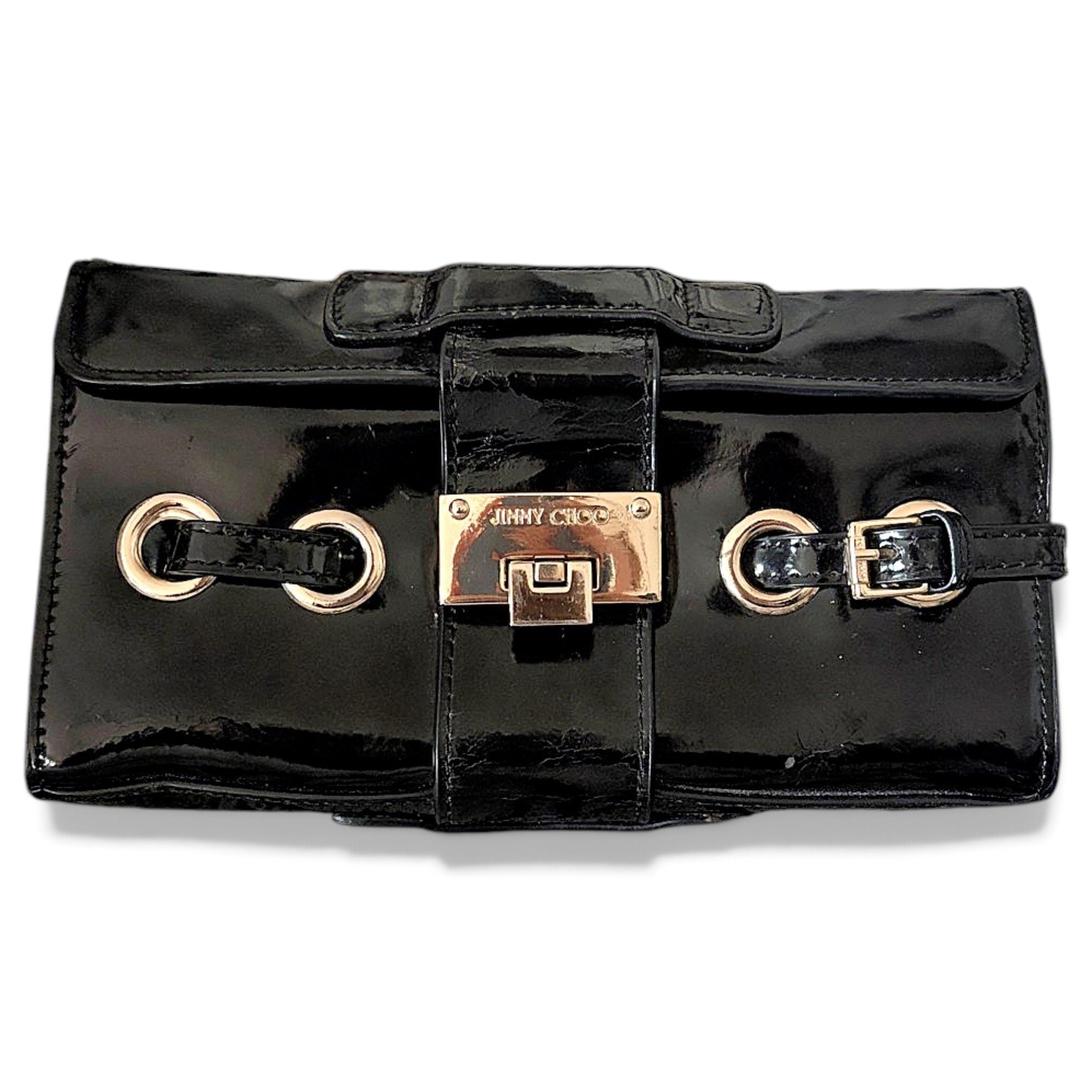 Patent leather clutch bag