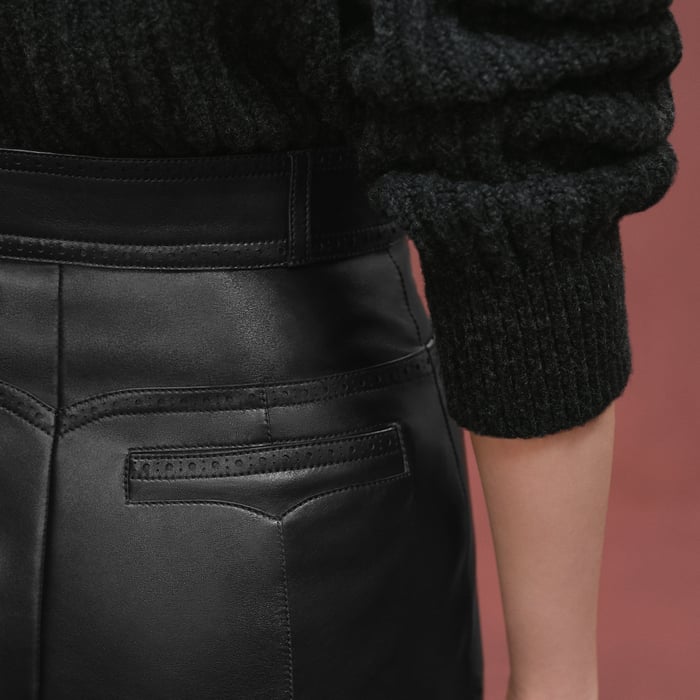 Noir Shorts With Perforated Details
