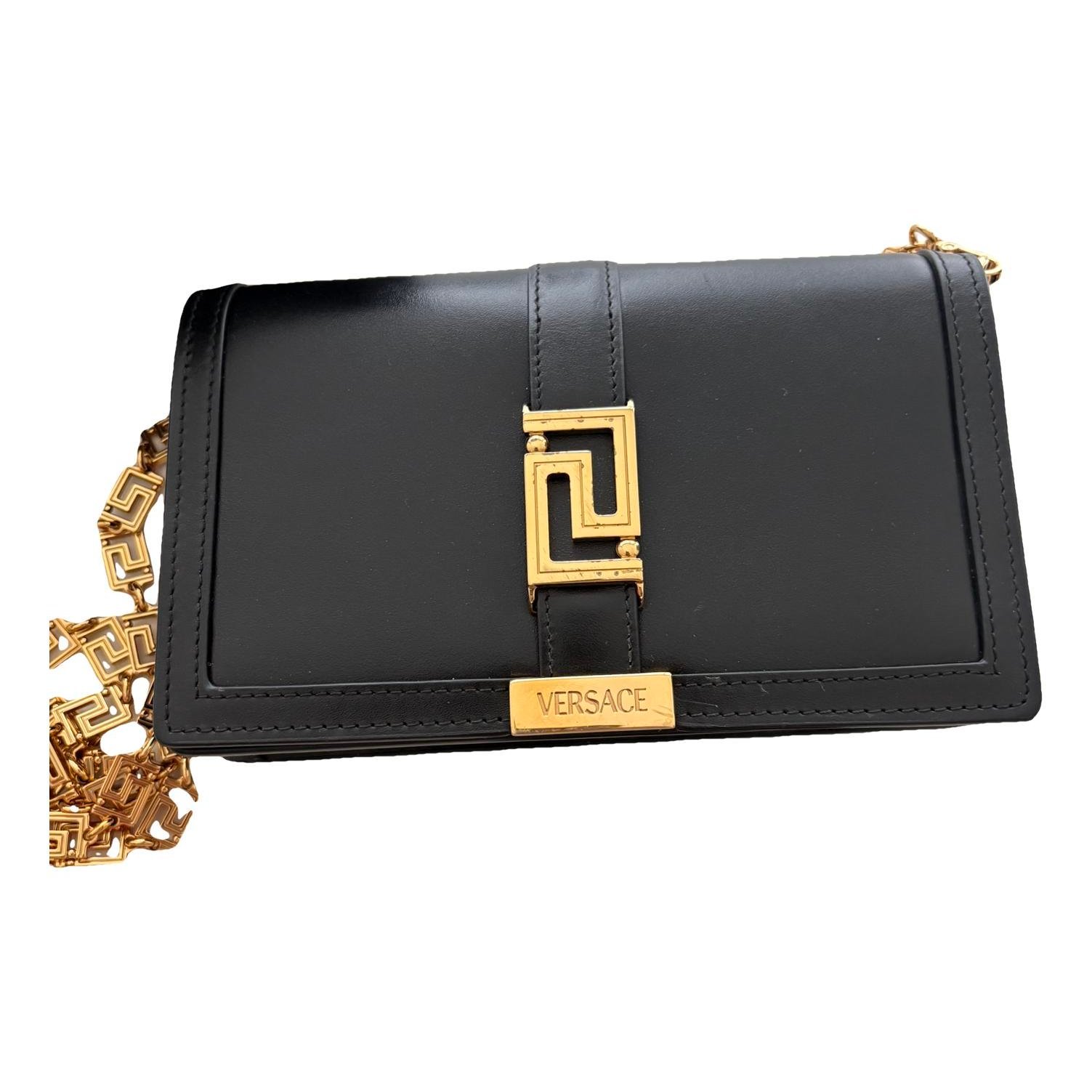 Greca Goddess leather crossbody bag