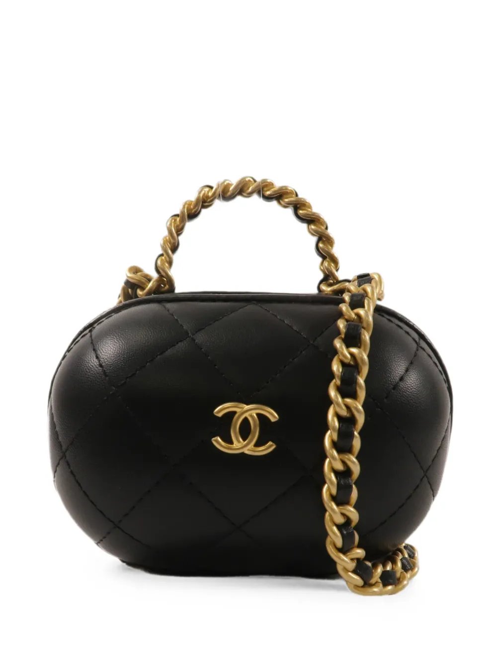 CHANEL CC GHW Bubble Vanity Case 2Way Shoulder Bag AS3066 Lambskin calf leather Black