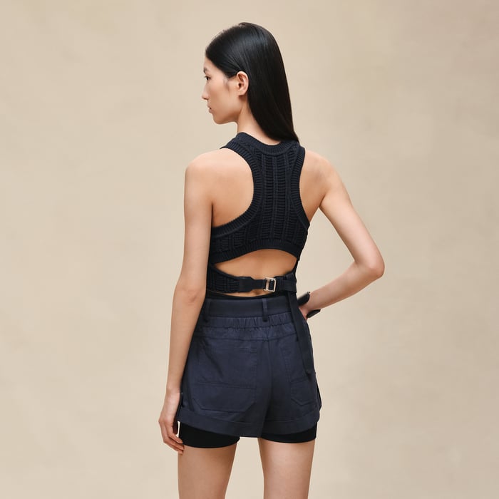 Bleu Noir Sleeveless Top