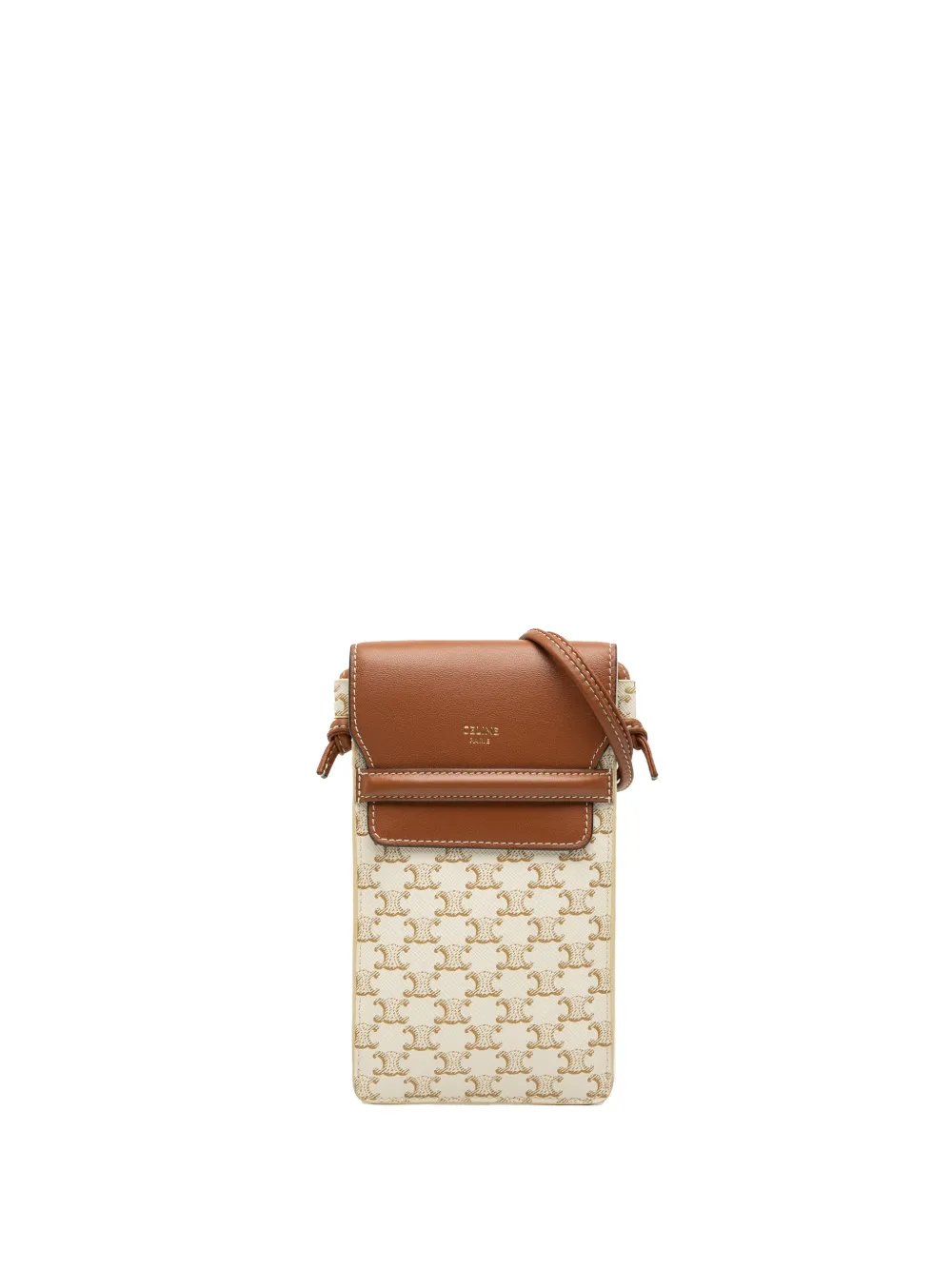2022 Triomphe Coated Canvas Phone Pouch Flap crossbody bag