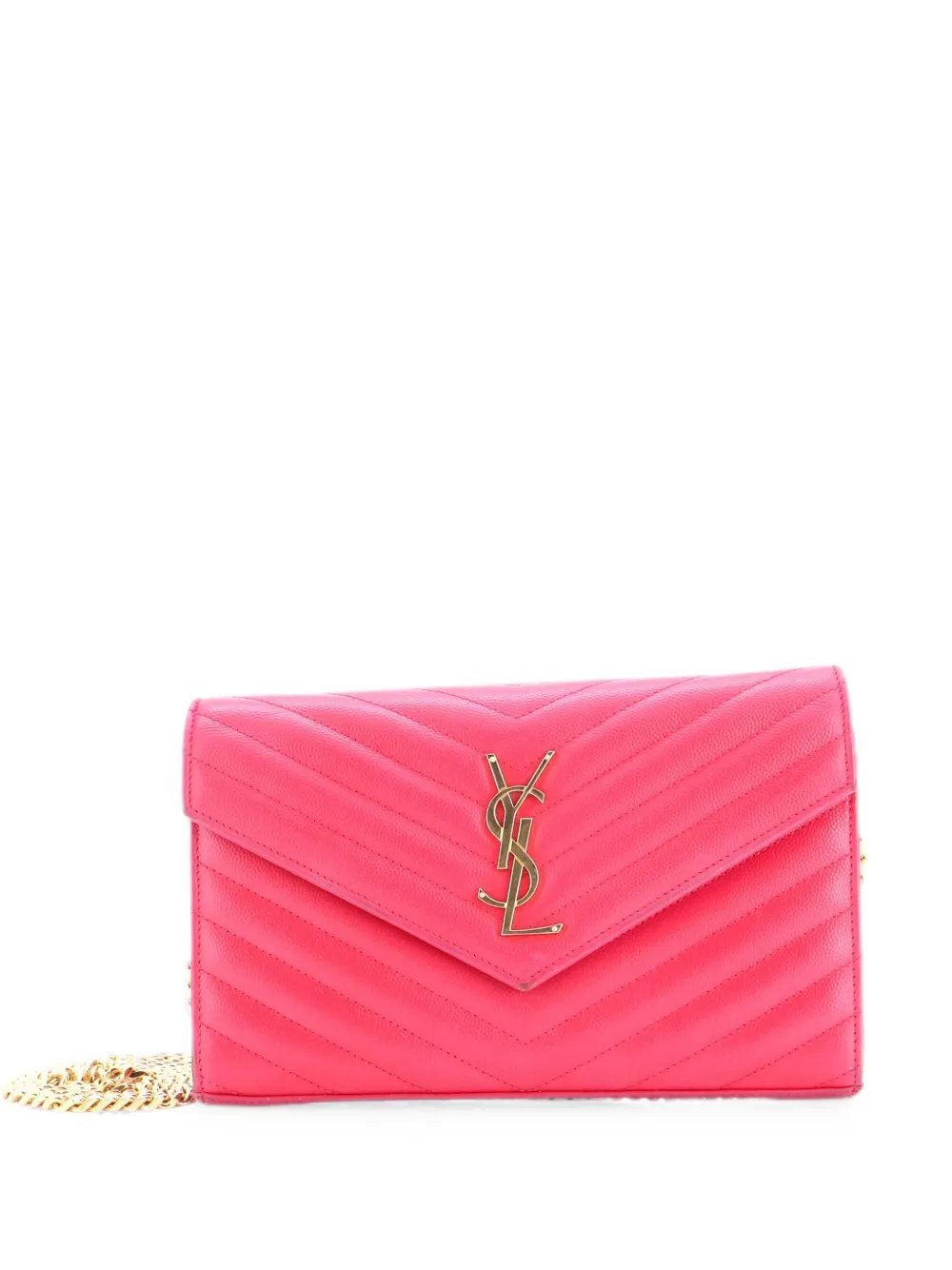 Classic Monogram Wallet on Chain Matelasse Chevron Leather Medium crossbody bag