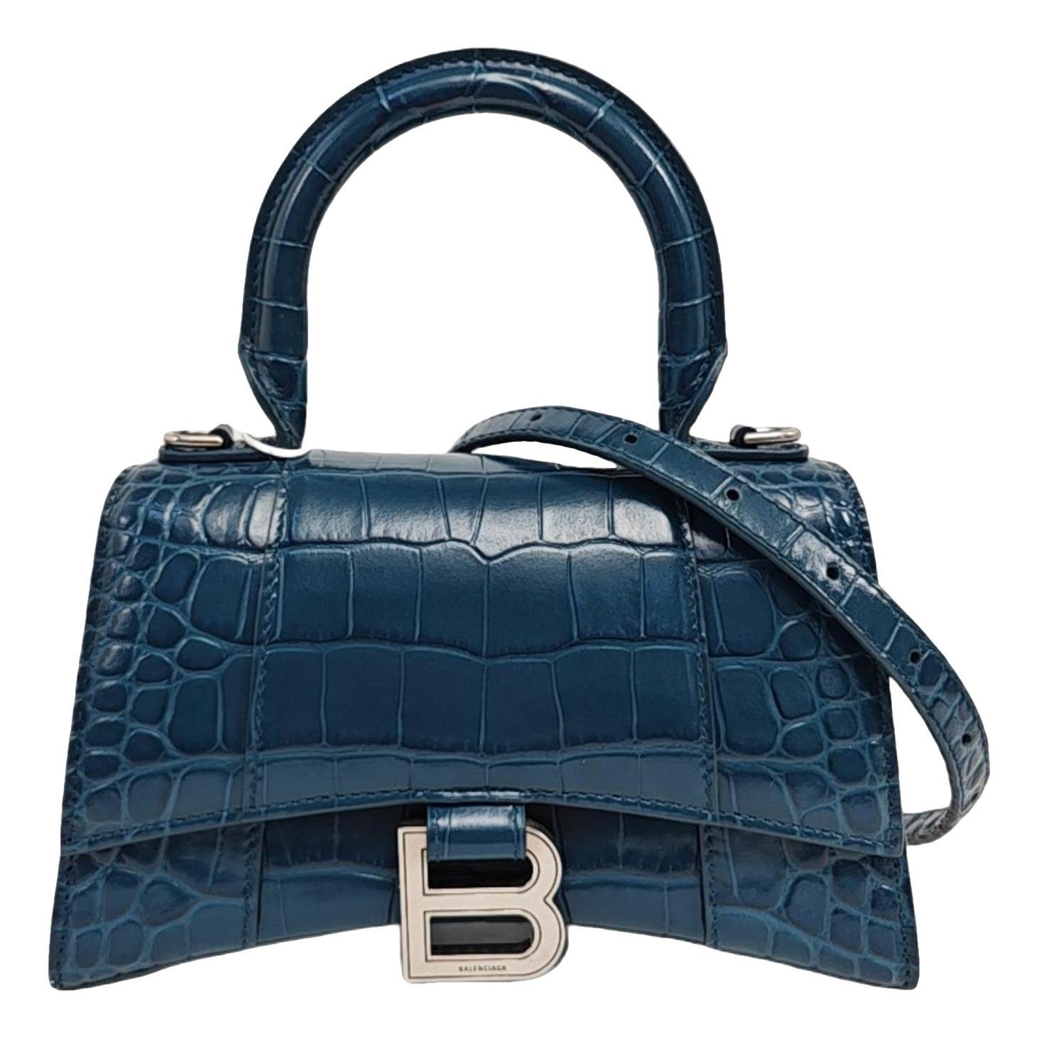 Hourglass leather handbag