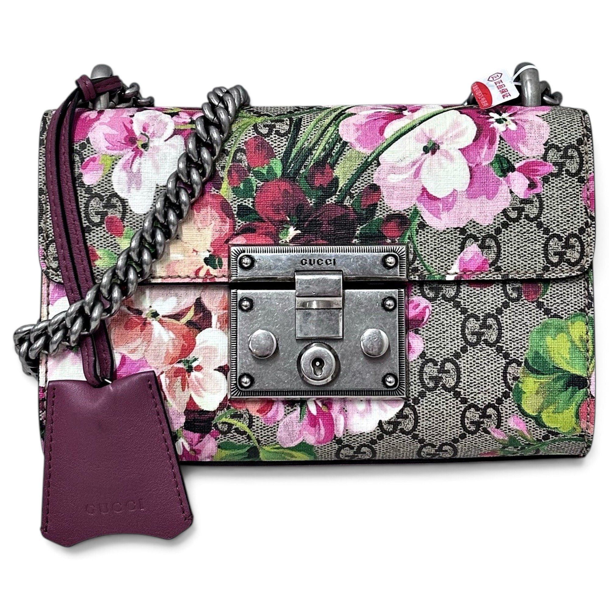 Padlock leather handbag