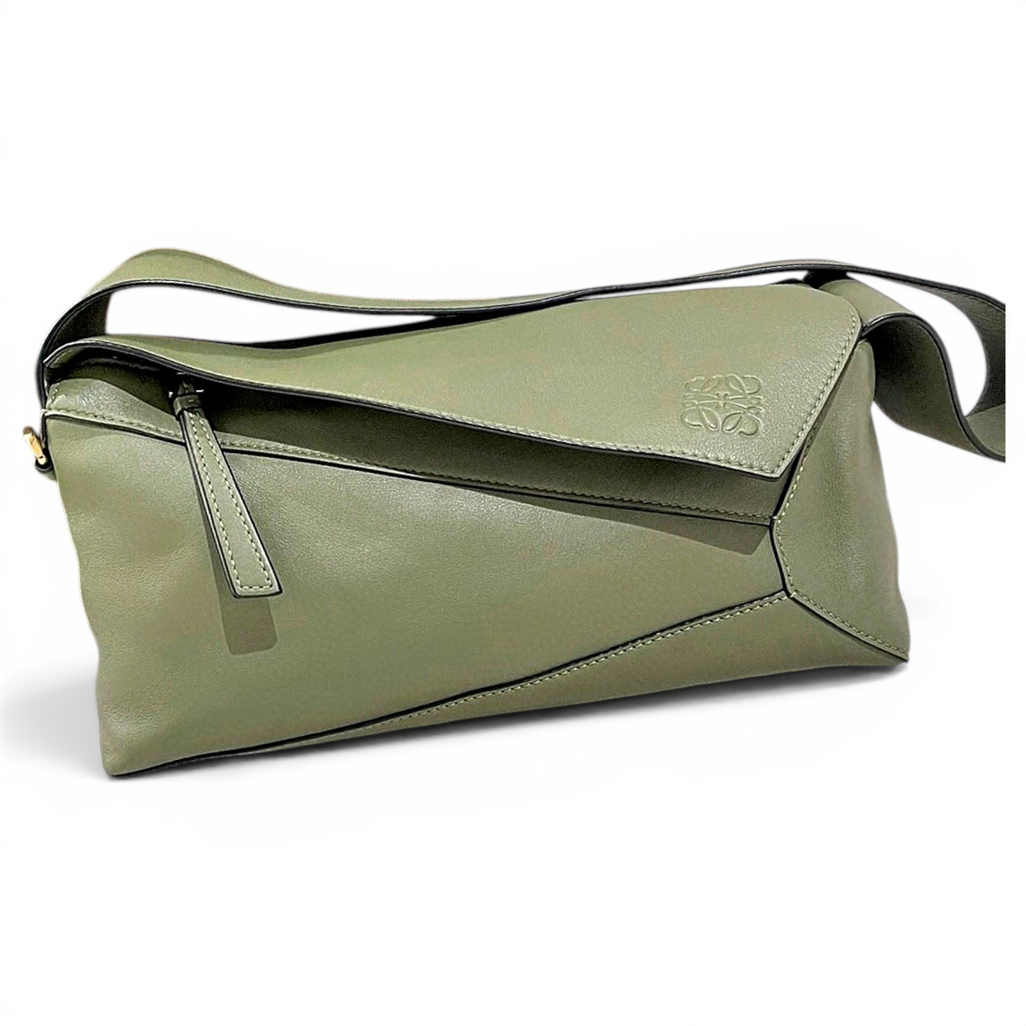 Puzzle leather handbag