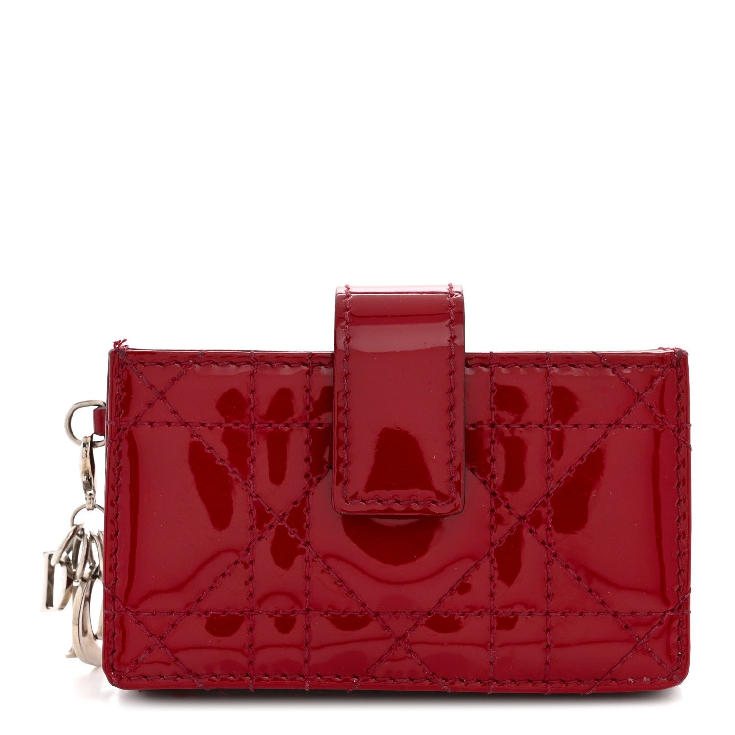 Dior Christian Dior Patent Cannage Lady Dior 5-Gusset Card Holder Rouge