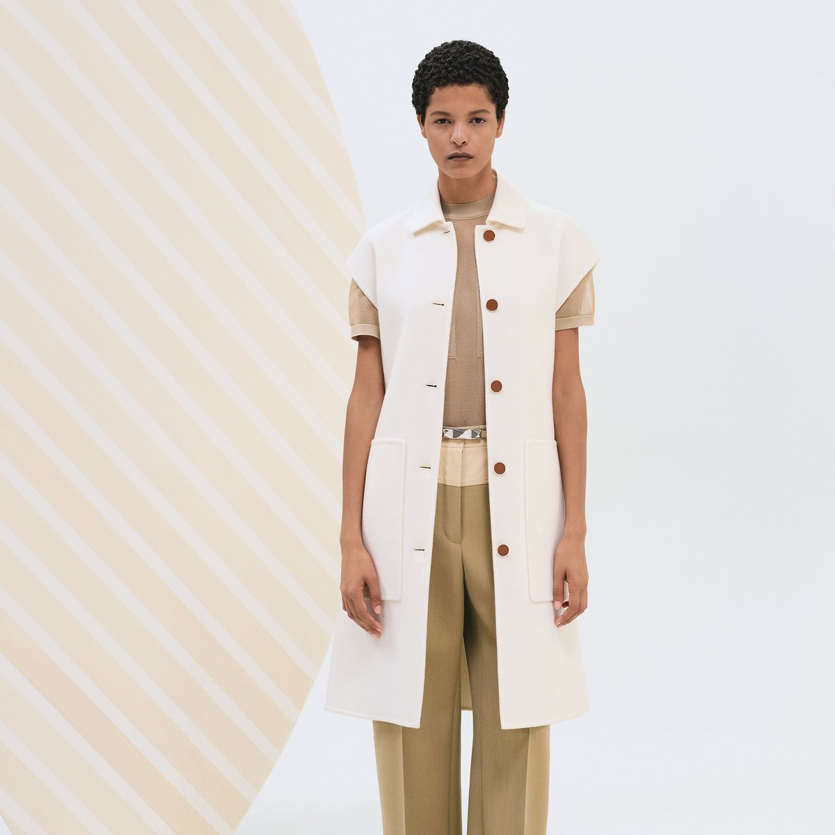 Gilet long ceinturé