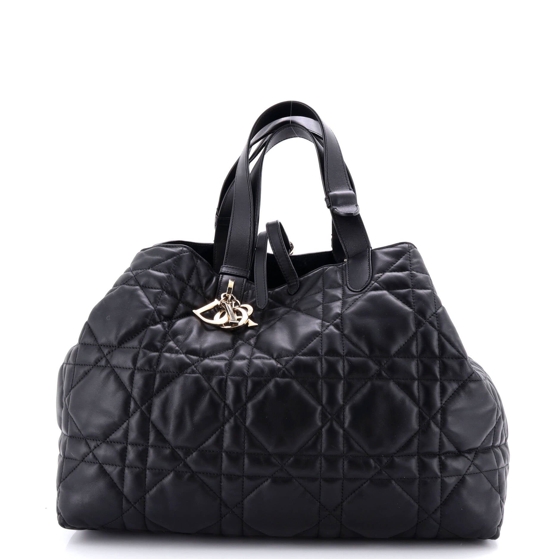 Dior Toujours Tote Bag Macrocannage Quilt Calfskin Large