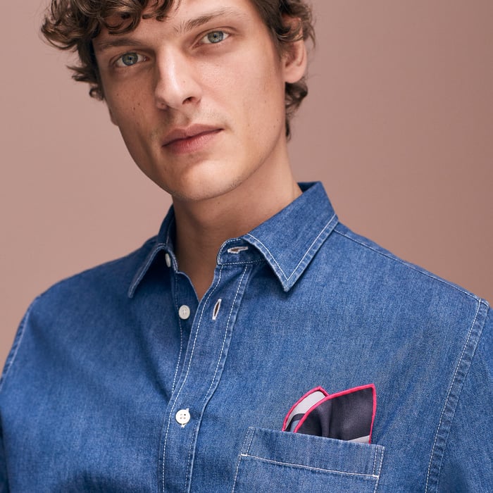 Her-mes Pocket Square 45