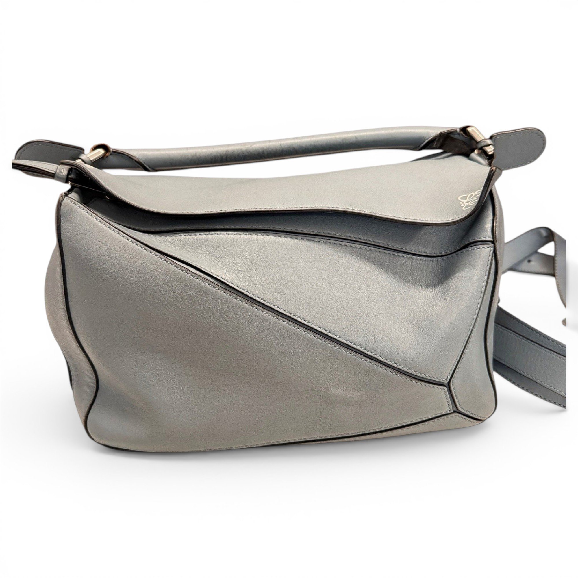 Puzzle leather handbag