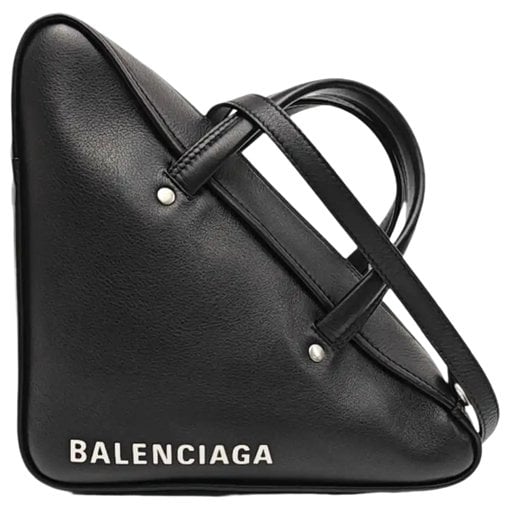 Triangle leather handbag