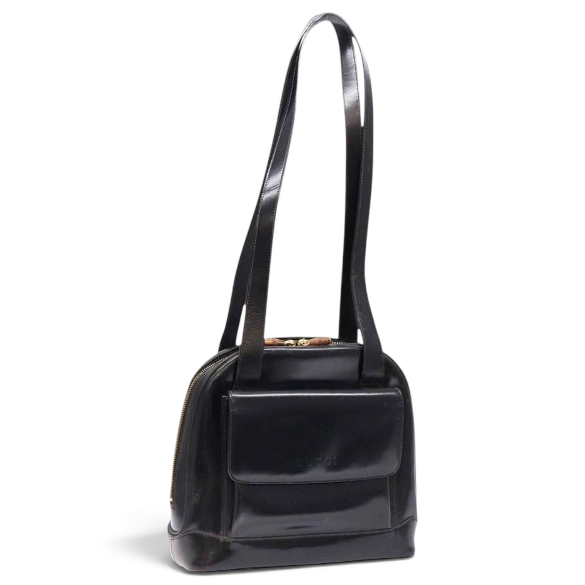 Patent leather handbag
